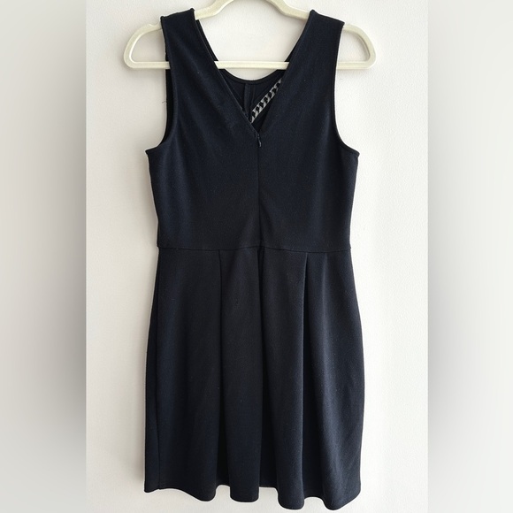 maison Jules Black Pleated Mini Dress with Diamond Cutouts, Size Large - Picture 9 of 14